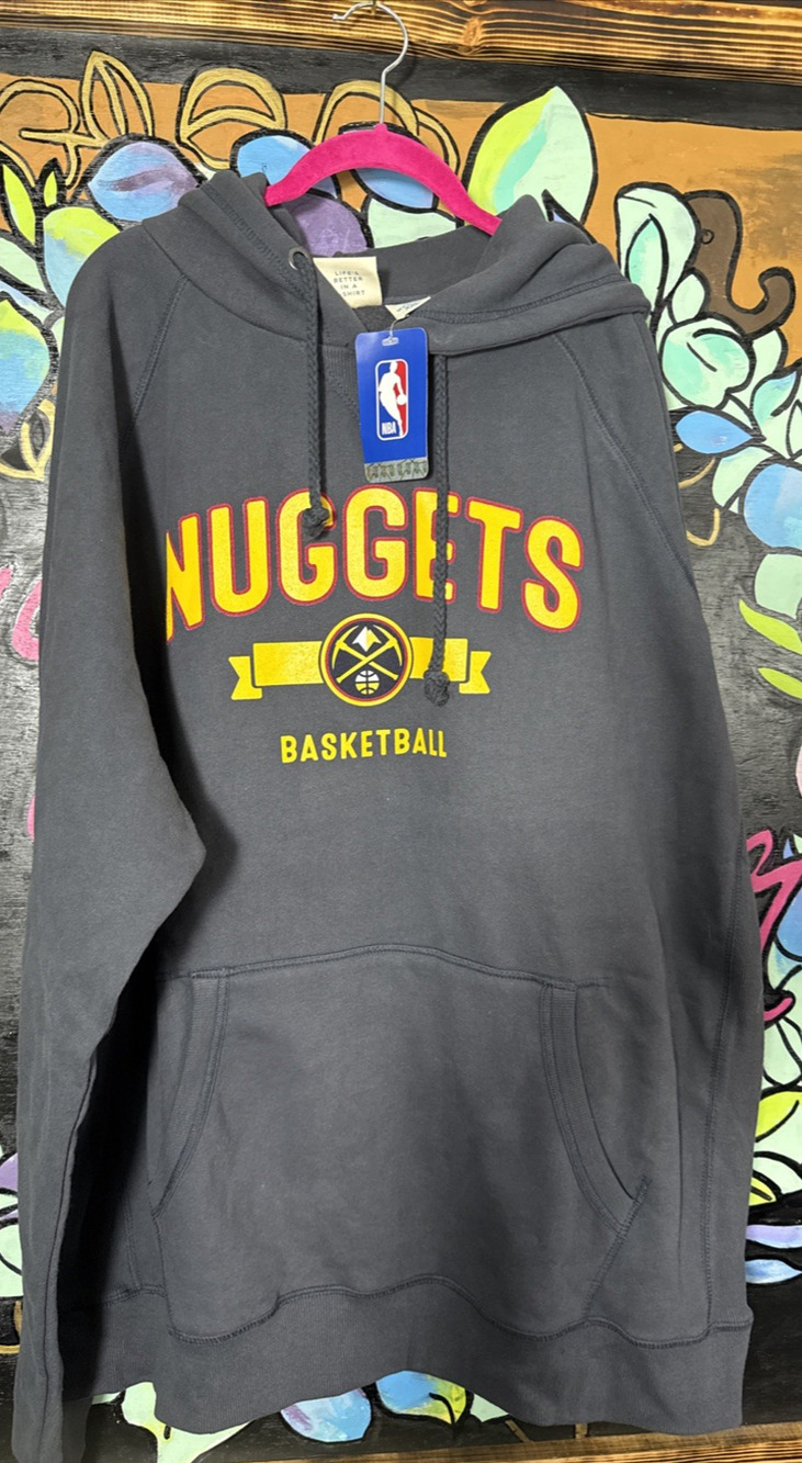 Blue 84 Denver Nuggets Basketball Hoodie, 2XL XXL, Charcoal